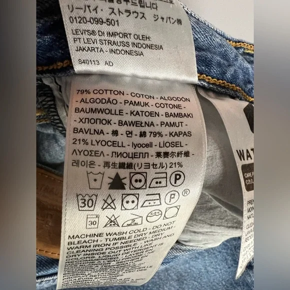 Levis Premium Denim Ribcage Straight  Button Fly Jeans Womens W26 - Picture 4 of 7